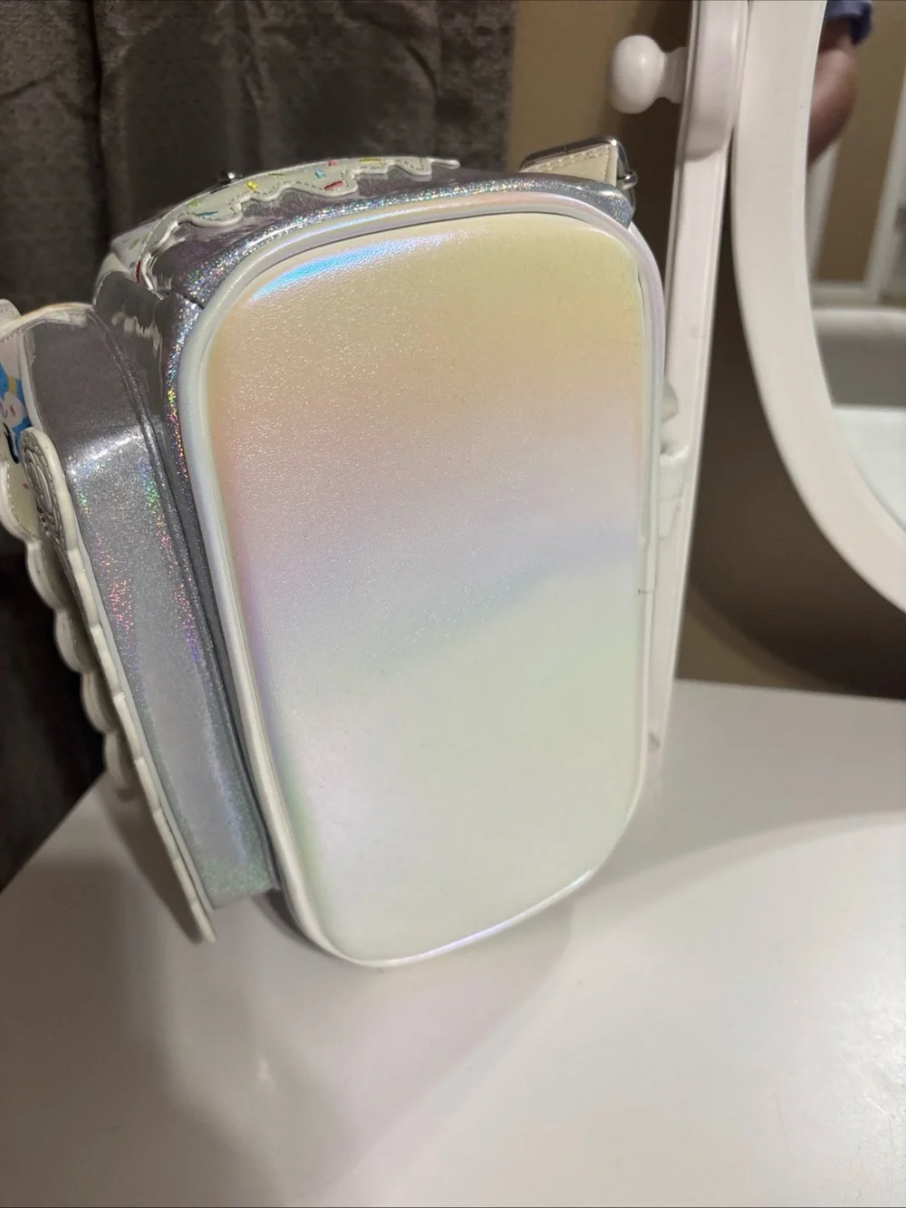 Loungefly Iridescent White Disney Mickey & Friends Mini Backpack